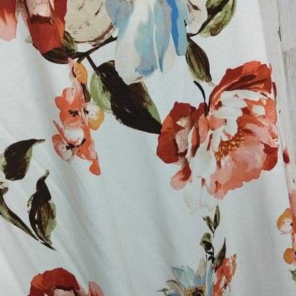 A. GAIN Cream Floral Strappy Sundress NEW 1X - Picture 7 of 8